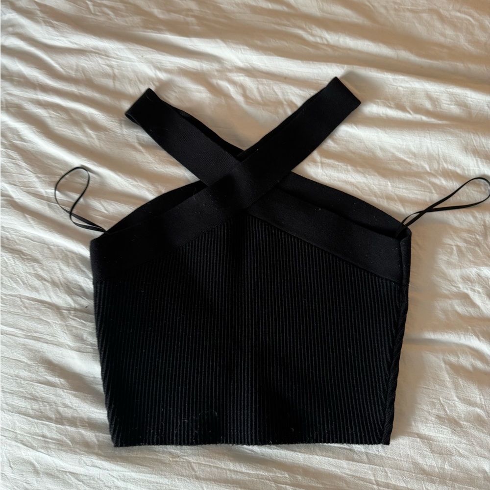 Aritzia Sculpt Knit Criss Cross Cropped Tank